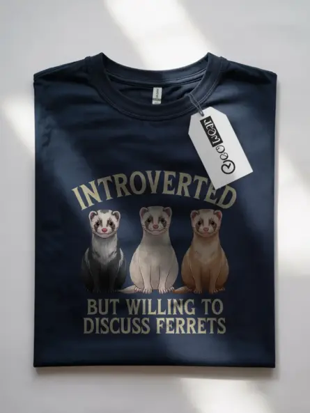 Navy funny ferret shirt – cute ferret lover gift