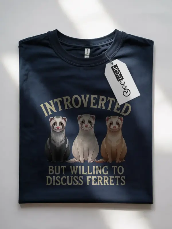 Navy funny ferret shirt – cute ferret lover gift