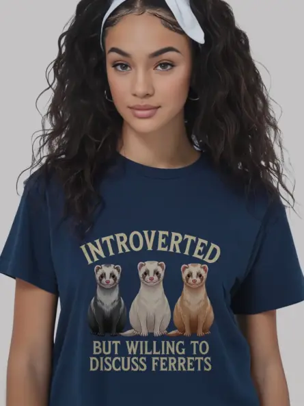 Navy funny ferret shirt – cute ferret lover gift