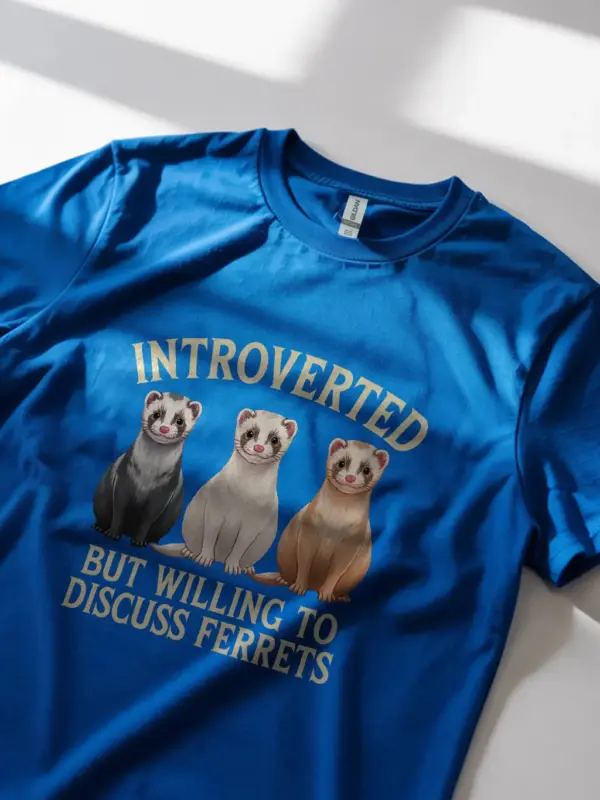 Royal blue funny ferret shirt – ferret enthusiast t-shirt