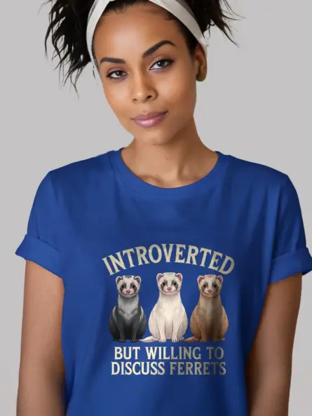 Royal blue funny ferret shirt – ferret enthusiast t-shirt