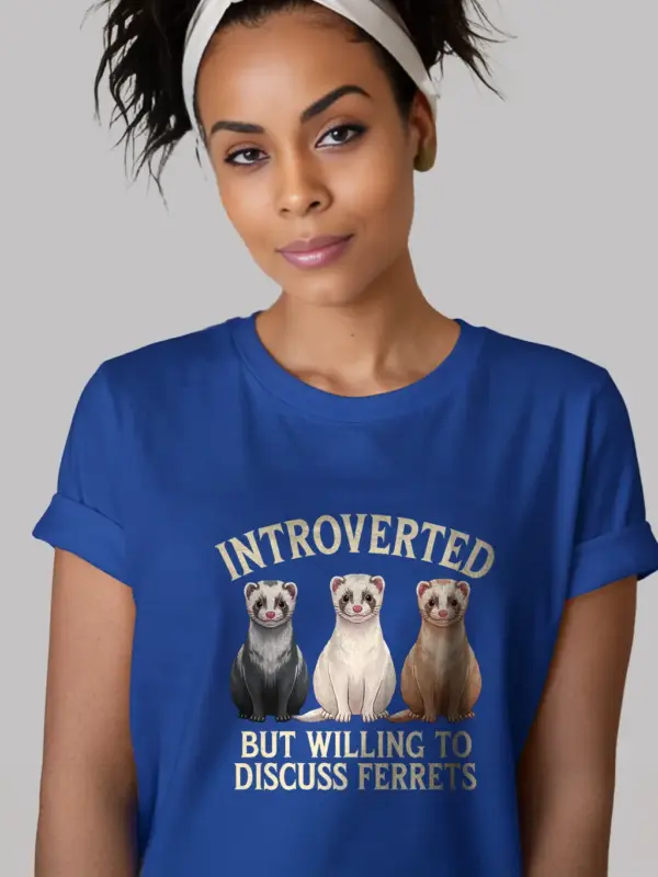Royal blue funny ferret shirt – ferret enthusiast t-shirt