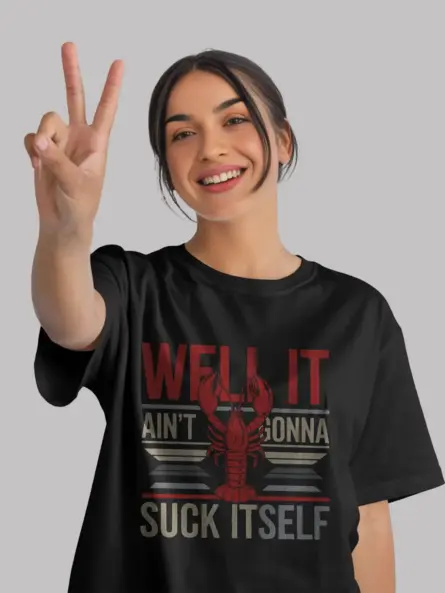Funny lobster t-shirt in black – seafood humor tee