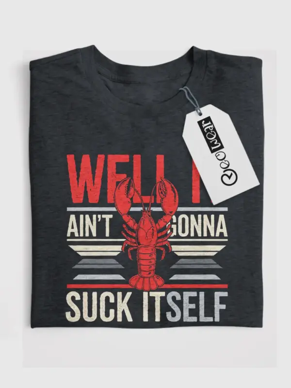Dark heather funny lobster t-shirt – crawfish lover gift