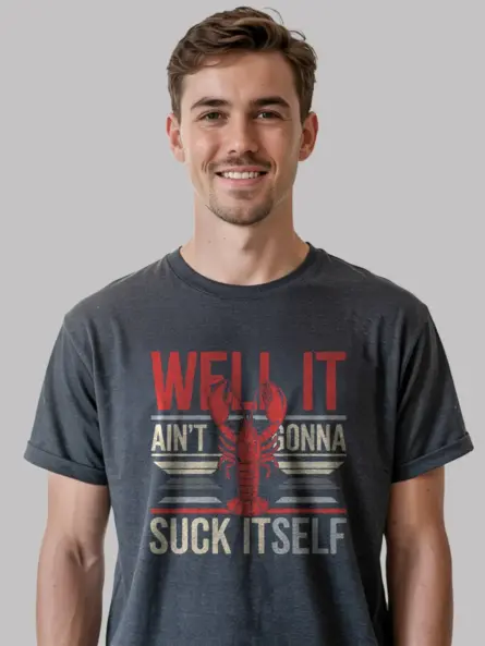 Dark heather funny lobster t-shirt – crawfish lover gift