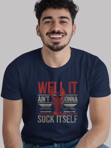 Navy funny lobster t-shirt – seafood enthusiast shirt
