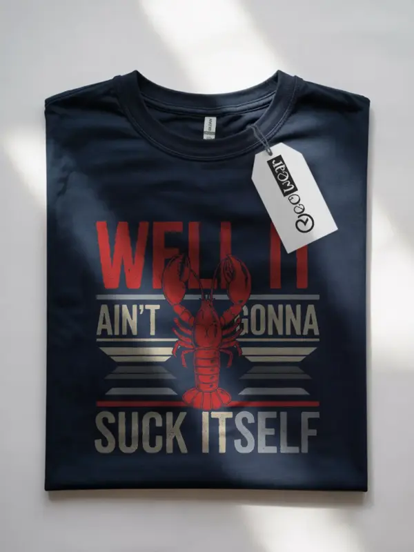Navy funny lobster t-shirt – seafood enthusiast shirt