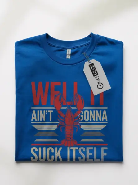 Royal blue funny lobster t-shirt – playful lobster tee