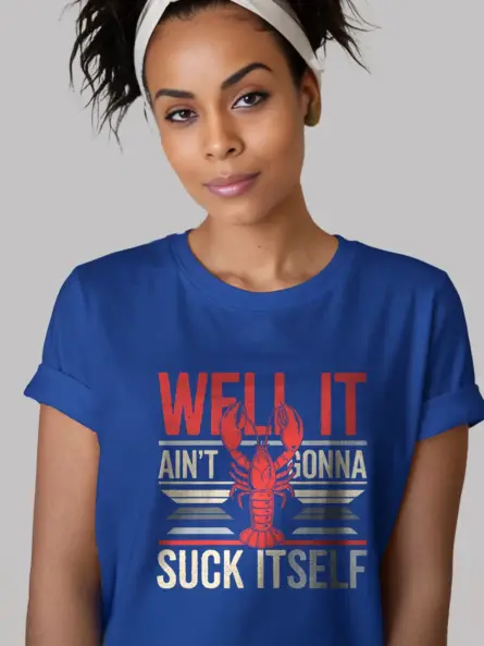 Royal blue funny lobster t-shirt – playful lobster tee