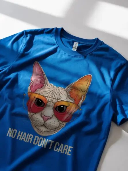 Royal blue funny sphynx cat shirt – funny pet owner tee