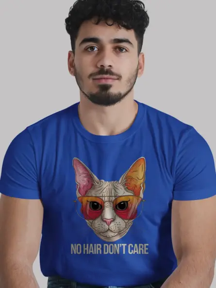 Royal blue funny sphynx cat shirt – funny pet owner tee