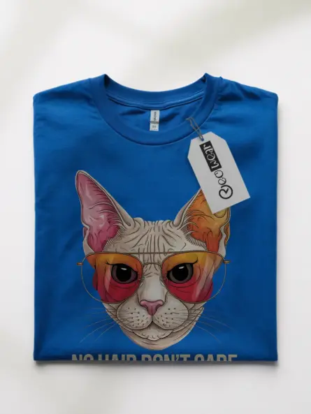 Royal blue funny sphynx cat shirt – funny pet owner tee