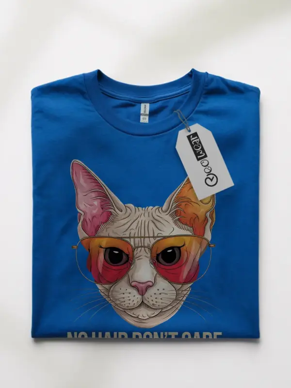 Royal blue funny sphynx cat shirt – funny pet owner tee
