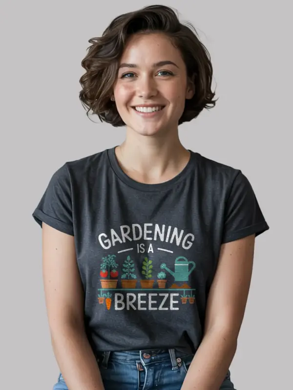 Dark heather gardening is a breeze shirt – backyard gardener t-shirt