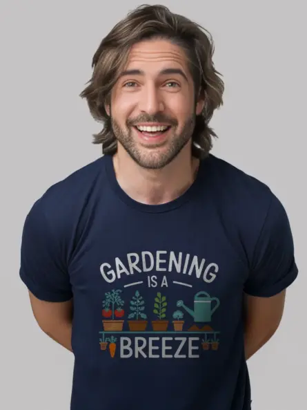 Navy gardening is a breeze shirt – plant lover gift tee