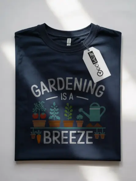 Navy gardening is a breeze shirt – plant lover gift tee