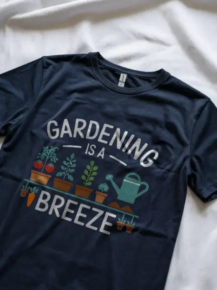 Navy gardening is a breeze shirt – plant lover gift tee