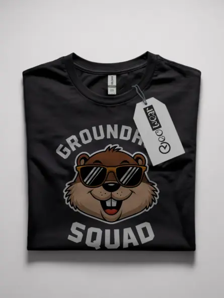 Groundhog squad shirt in black – funny groundhog day tee