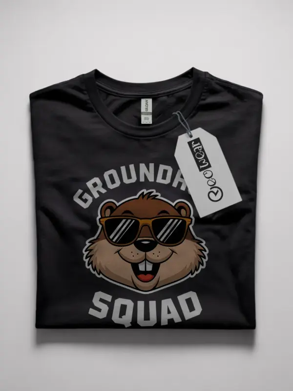 Groundhog squad shirt in black – funny groundhog day tee