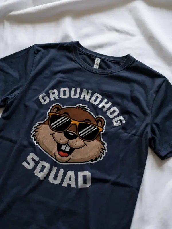 Navy groundhog squad shirt – happy groundhog day tee
