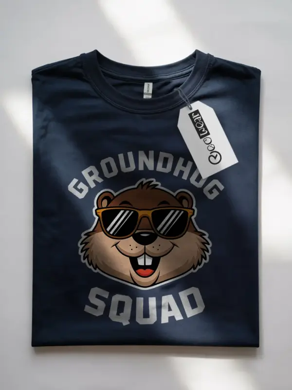 Navy groundhog squad shirt – happy groundhog day tee