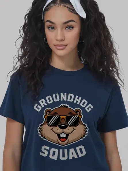 Navy groundhog squad shirt – happy groundhog day tee