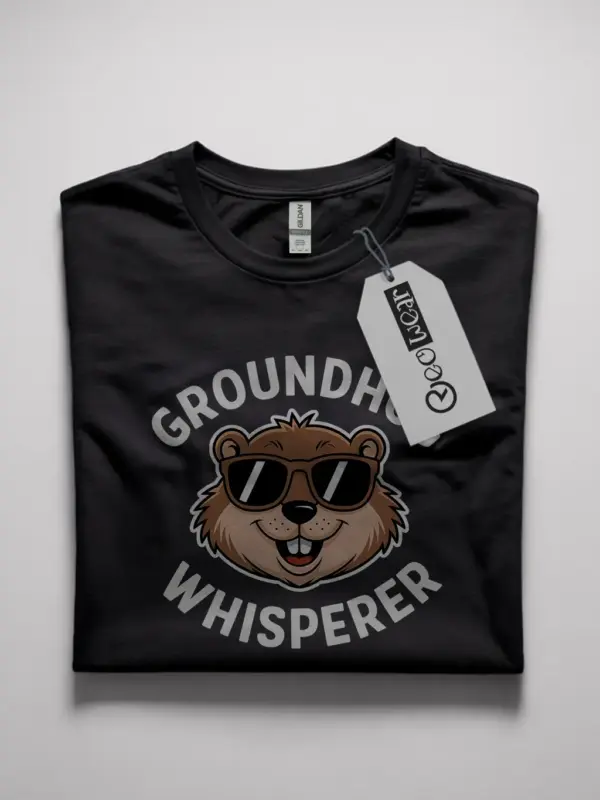 Groundhog whisperer shirt in black – funny groundhog day tee