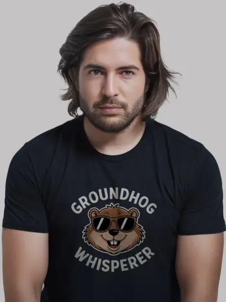 Groundhog whisperer shirt in black – funny groundhog day tee