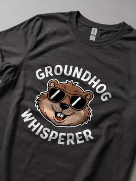 Dark heather groundhog whisperer shirt – animal lover tee