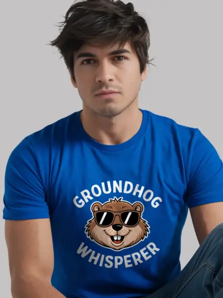 Royal blue groundhog whisperer shirt – cute groundhog t-shirt
