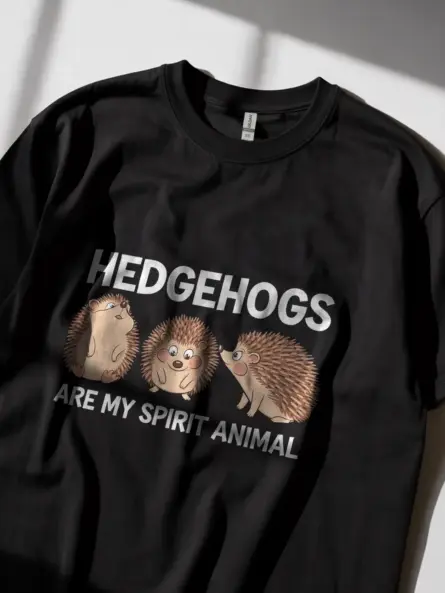 Hedgehog lover shirt in black – cute wildlife enthusiast tee