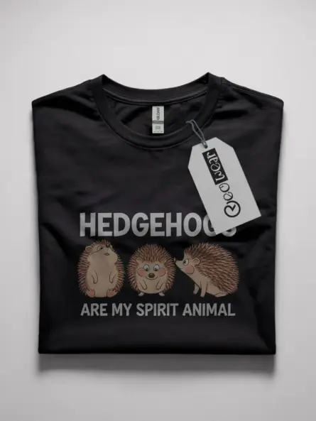Hedgehog lover shirt in black – cute wildlife enthusiast tee