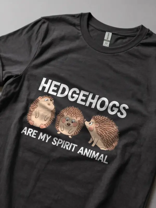 Dark heather hedgehog lover shirt – animal lover tee