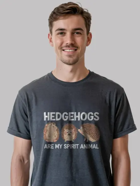 Dark heather hedgehog lover shirt – animal lover tee