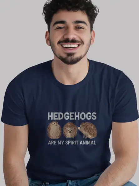 Navy hedgehog lover shirt – funny hedgehog t-shirt