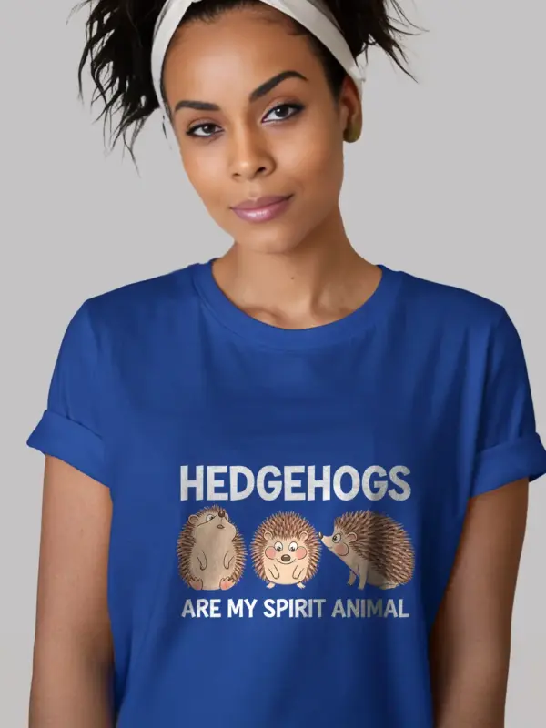 Royal blue hedgehog lover shirt – cute nature lover tee