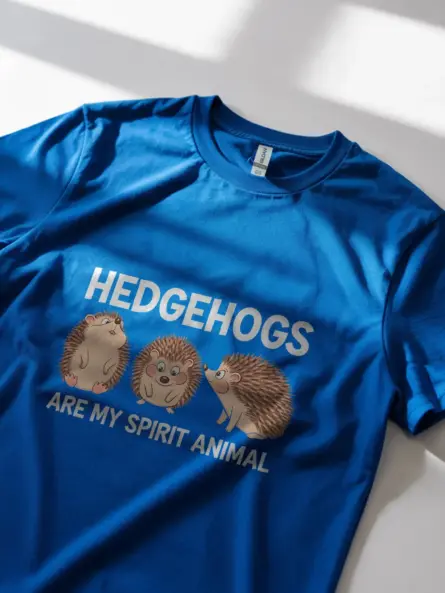 Royal blue hedgehog lover shirt – cute nature lover tee