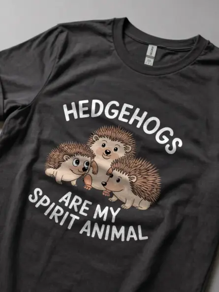 Dark heather hedgehogs spirit animal shirt – cute hedgehog tee