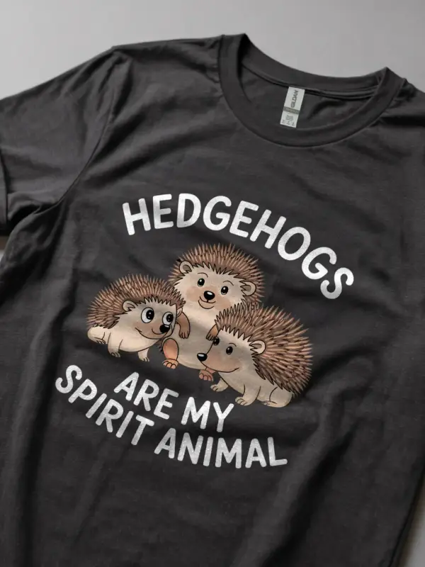Dark heather hedgehogs spirit animal shirt – cute hedgehog tee