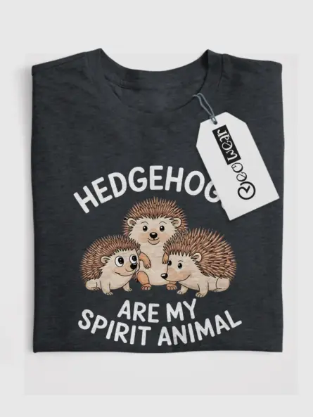 Dark heather hedgehogs spirit animal shirt – cute hedgehog tee