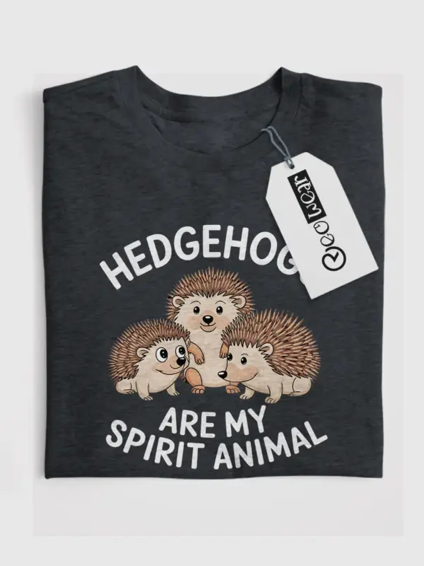 Dark heather hedgehogs spirit animal shirt – cute hedgehog tee