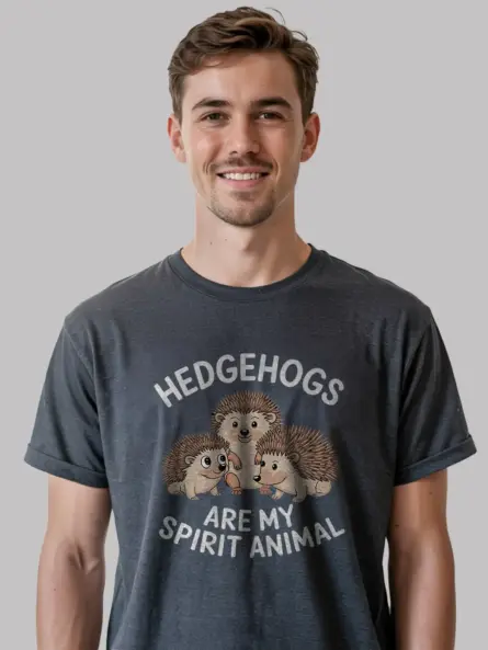 Dark heather hedgehogs spirit animal shirt – cute hedgehog tee