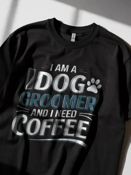 I Am A Dog Groomer And I Need Coffee Shirt in Black – Funny Groomer Tee