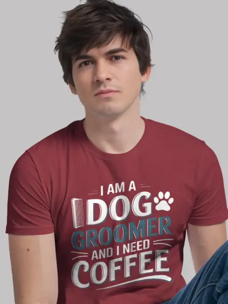 Red i am a dog groomer and i need coffee shirt – groomer life shirt