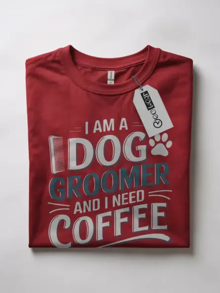 Red i am a dog groomer and i need coffee shirt – groomer life shirt