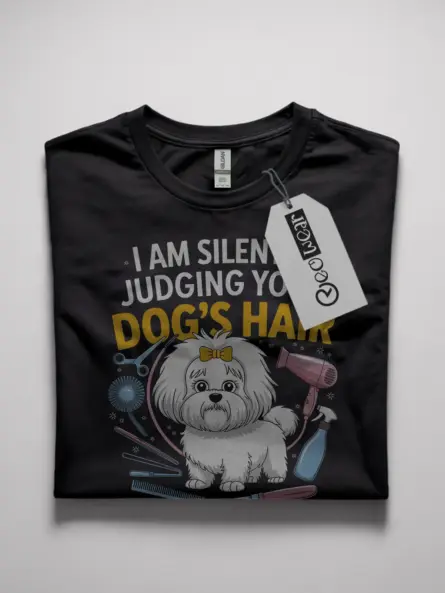 I am silently judging your dog's hair shirt in black – funny dog groomer tee