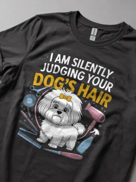 Dark Heather I Am Silently Judging Your Dog's Hair Shirt – Groomer Gift