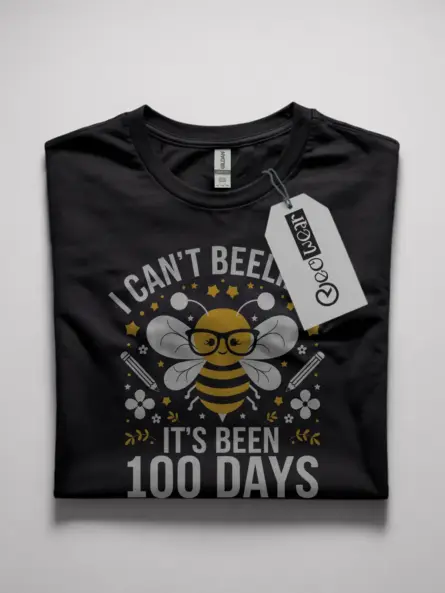 Black i can’t beelieve it’s been 100 days shirt – funny bee teacher tee