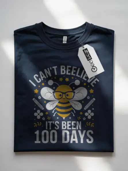 Navy funny bee shirt – 100th day teacher gift