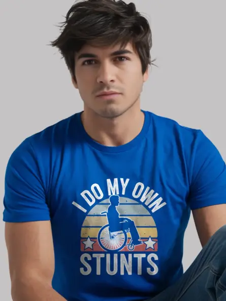 Royal blue i do my own stunts shirt – injury hand wrist tee